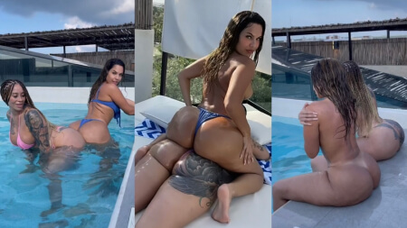 Amirah Dyme GG Lesbians Poolside Porn Video Leaks Borntobefuck